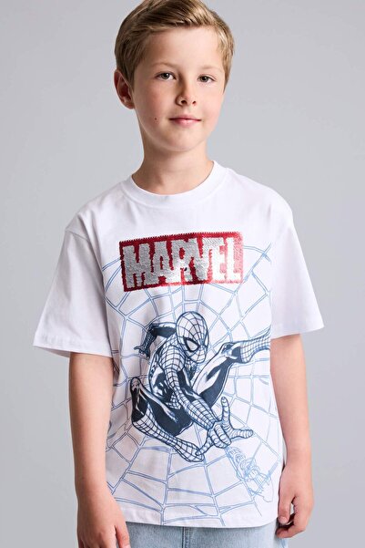 DeFacto Tricou cu mânecă scurtă Marvel New Regular Fit, cu gât crew, pentru b...