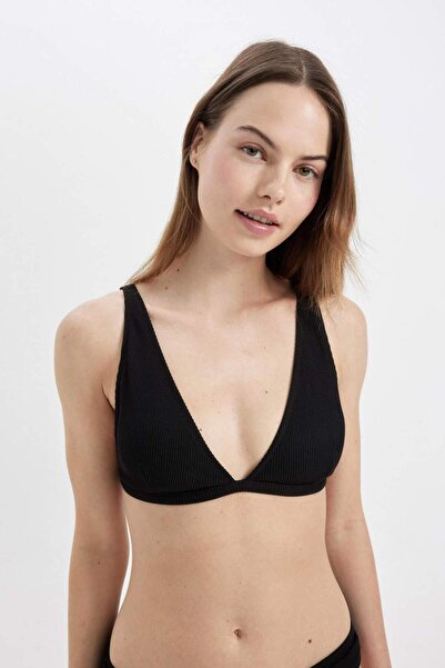 DeFacto Regular Fit Ribana Basic Düz Bikini Üstü-Fall in Love T5224AZ22SM