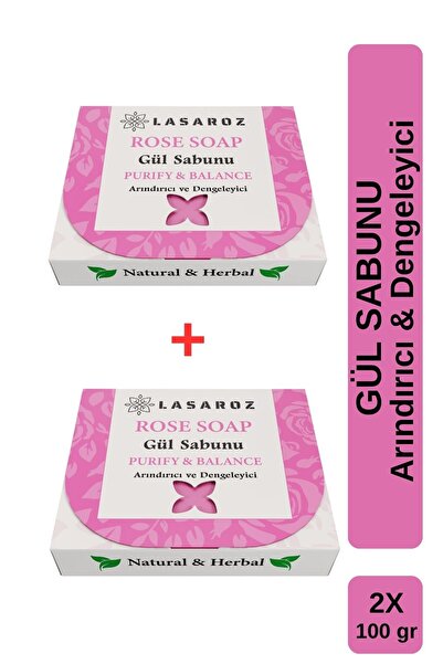 lasaroz Rose Soap Natural Herbal Purifying Balancing Soap 2X 100 Gr