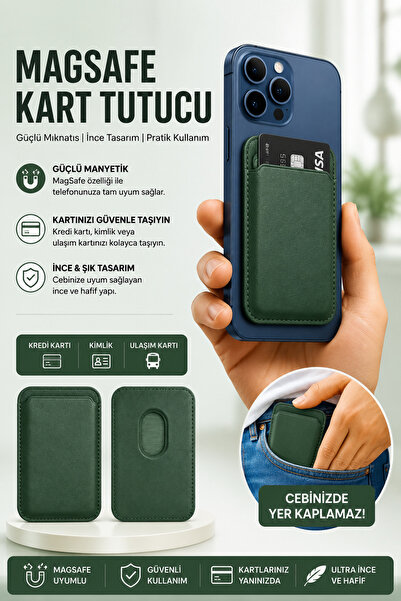 Bestway ve Diğeri iPhone MagSafe Uyumlu Manyetik Kart Tutucu Cüzdan İnce Tasa...