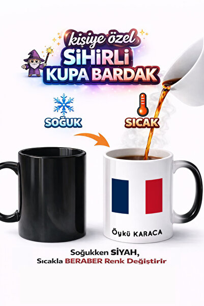 Kirbi Reklam كوب سحري من البورسلين مطبوع على الوجهين بعلم سانت مارتن، هدية