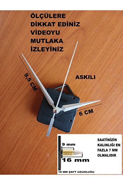 CNR SHOP Saat Mekanizması, 16 mm Şaft Boyu Sessiz Çalışır Saat Motoru Akrep-Y...
