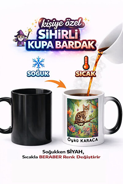 Kirbi Reklam Animal Sokoke Cat Kenya Cat Double Sided Printed Porcelain Magic...
