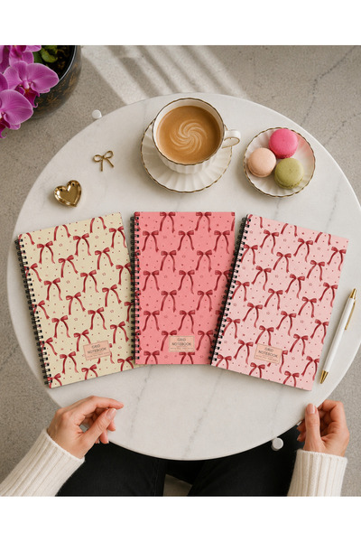 Happy Notes Kareli Defter Seti 3'lü A5 Spiralli Okul Defteri Öğrenci Not Deft...