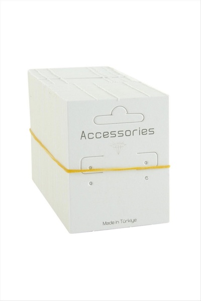 ZERO LAND Glblseme Rectangular Thick Earring Cards 100 Pieces (40747) - White