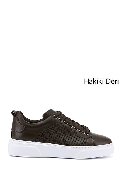 GÖNDERİ(R) Men's Brown Lace-Up Genuine Leather Sneakers