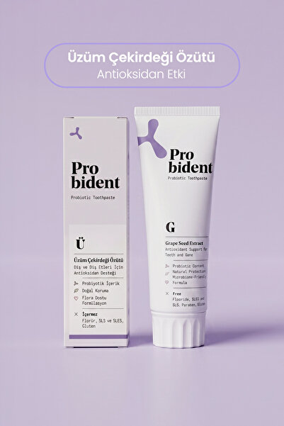 Probident Aktif Probiyotikli Doğal Florürsüz Diş Macunu Üzüm Çekirdeği Özüt Ilaveli 3'lü Paket Ağız Kokusu