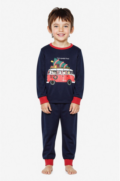 Penti 2-teiliges mehrfarbiges Pyjama-Set für Jungen aus Baumwolle „New Year R...