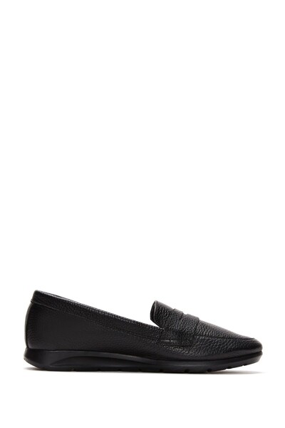 Derimod Kadın Siyah Deri Ayakkabı, Konfor Loafer 26PFD1501FT