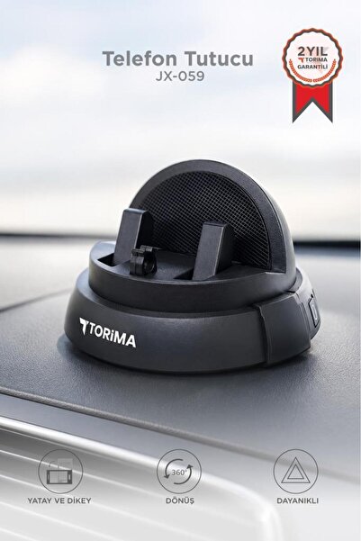 Torima Telefon Tutucu 360 Derece Dönebilen Araç İçi Oto Aksesuarları JX059 Siyah