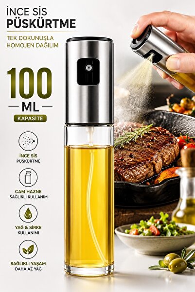 Kitchen Beauty Yağ Sirke Püskürtücü Cam Sprey Şişe Yağdanlık Ve Limon Püskürt...