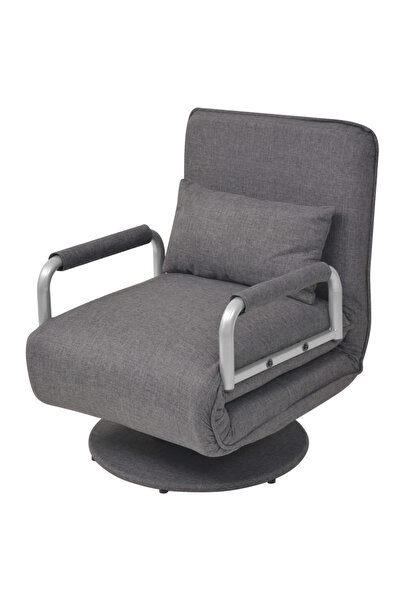 Concept Scaun pivotant și canapea extensibilă, gri închis, textil