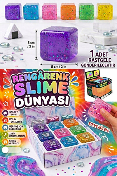 vattara Nice Cube Squishy Simli Stres Oyuncağı Süper Yumuşak Kare Sukuşi Siml...