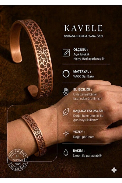 KAVELE Raw Pure Copper Bracelet with Star Motif