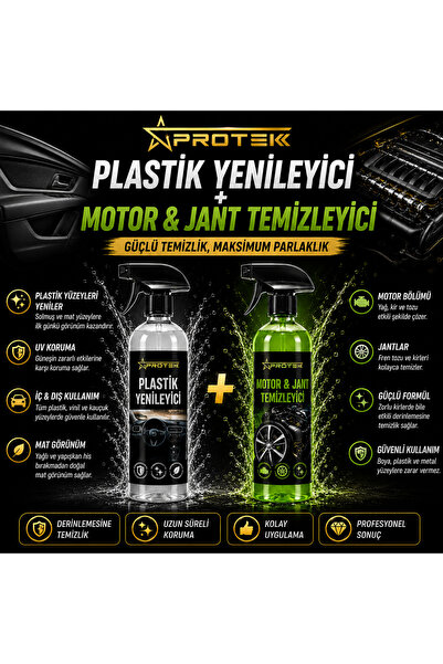 PROTEK Plastik Yenileyici + Motor Jant Temizleyici