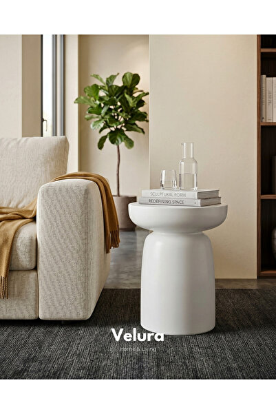 Velura Home & Living Fargo Mantar Yan Sehpa - Beyaz
