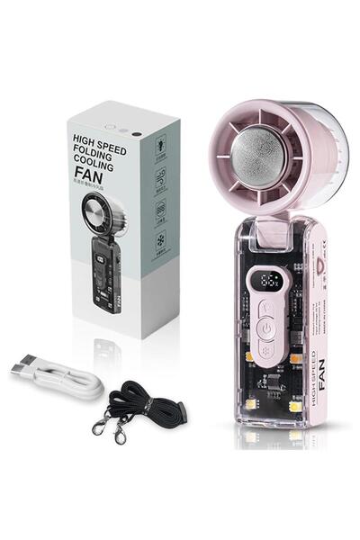Generic Portable High-Speed Folding Cooling Fan, Rechargeable Handheld with D...