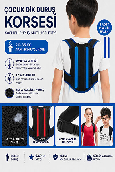 baffhome Balenli Dik Duruş Korsesi Medikal Kamburluk Önleyici Balenli unisex ...