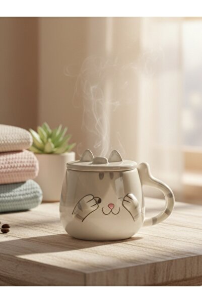 Tohana 3D Lid Animal Themed Ceramic Mug