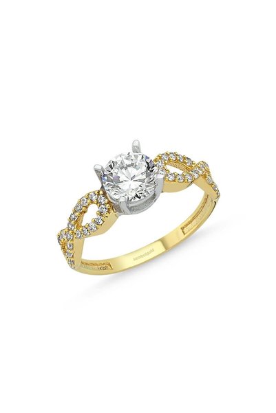 Sembol Gold Altın Tektaş Yüzük 0.85 karat Zirconia Sonsuzluk