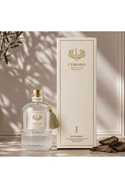 PAN HOME معطر جو ليبراريو عود نوبيلا بعصي خشبية 200 مل 6.5×6.5×25 سم - أبيض