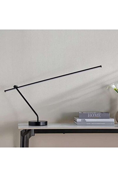 PAN HOME مصباح طاولة مدمج من جلومير 12 واط 80x15x85 سم - أسود مطفي