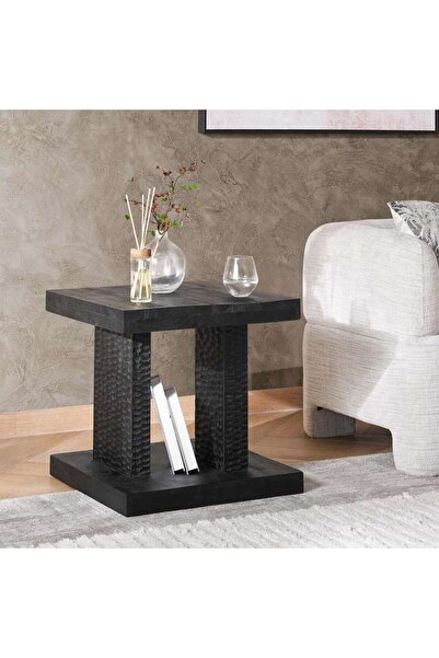 PAN HOME Stella End Table Wood - Black