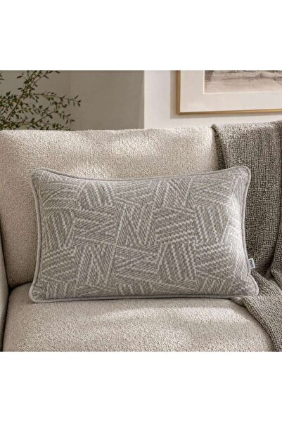 PAN HOME Atlanta Geo Down Alternative Filled Cushion 40x60cm-moonrock