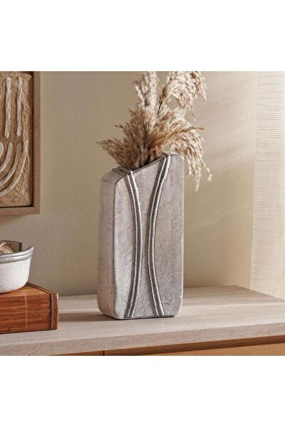 PAN HOME Aral Handpainted Paper Mache Decor Vase 15x8x32cm - White