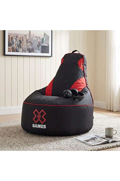 PAN HOME Gamer Filled Bean Bag 77x77x85cm - Black