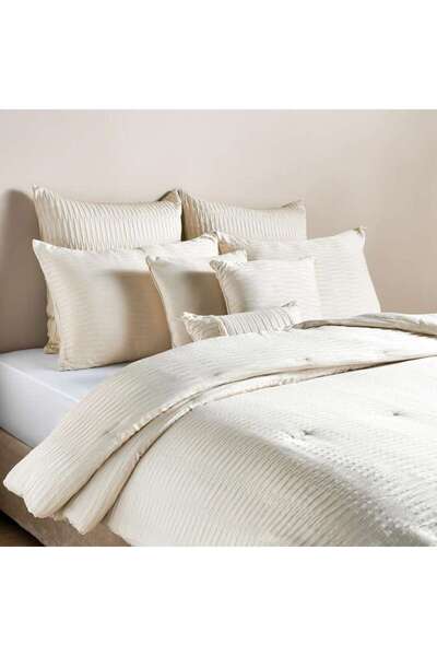 PAN HOME Hana 8-piece Seersucker King Comforter Set 220x240cm - Ivory