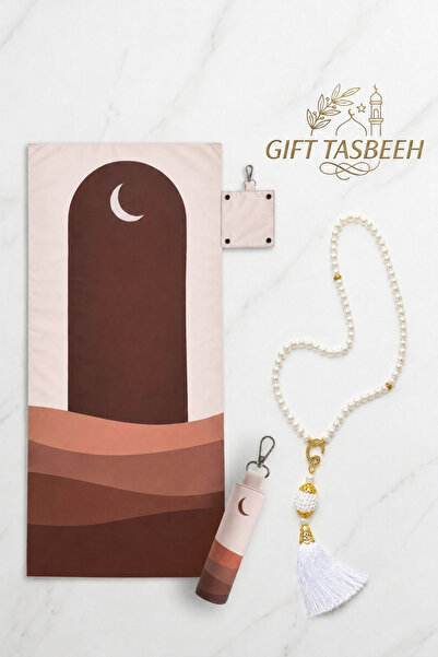 ZAINABS CHARM SAJADAH - Luxury Portable Travel Prayer Mat with Pearl Tasbeeh ...