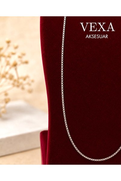 Vexa Aksesuar Imported Anti-Tarnish Stainless Slim Knitted Chain Steel Necklace - Special Boxed