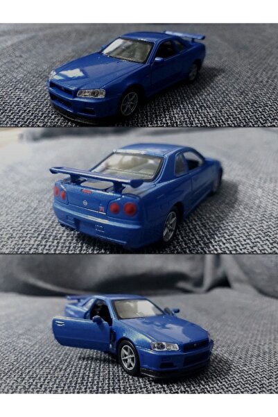 TOYFEST Nissan Skyline Gtr R34 Çek Bırak Die - Cast Kapıları Açılabilen Metal...