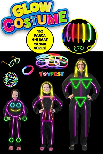 TOYFEST 152-Piece Luxury Glow Costume Party Set - With Bracelet, Earrings and...