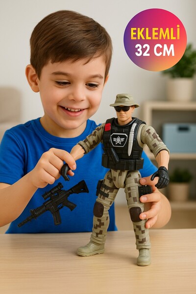TOYFEST Tam Teçhizatlı Asker Figür - 32 cm