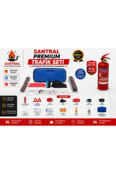 santral yangın MAVİ ÇANTA PREMİUM TRAFİK SETİ(TÜVTÜRK UYUMLU)