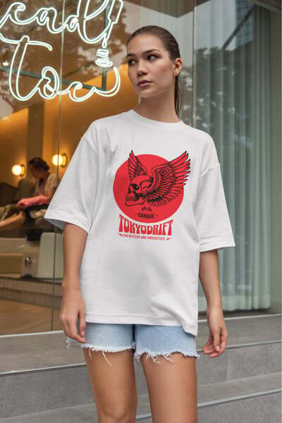buzagi tasarım ürünleri Urban Oversize Unisex White T-Shirt