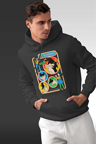 buzagi tasarım ürünleri Shadows Oversize Hooded Unisex Sweatshirt