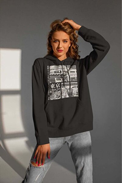 buzagi tasarım ürünleri Urban Streetwear Digital Print Hooded Unisex Sweatshirt