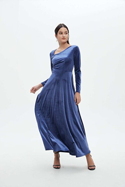 Nichii Women's Long Sleeve Maxi Dress with Waist Detail