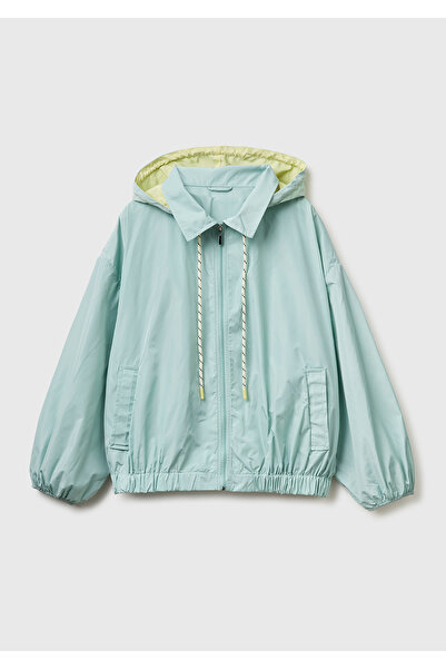 United Colors of Benetton Women's Water Green Contrast Detailed Pocketed Rela...