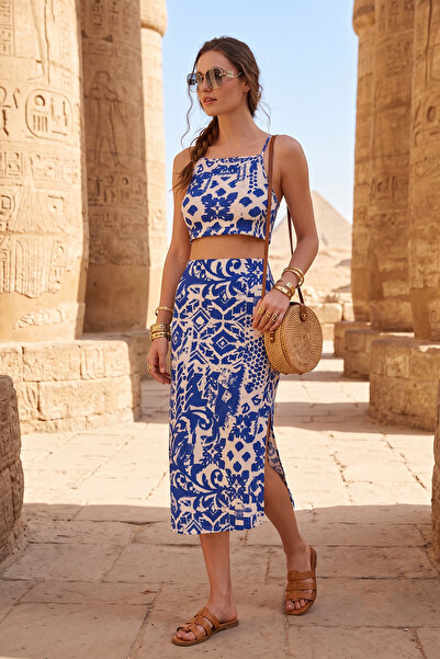 Lela Slim Fit Rope Strap Slit Midi Σετ Κοστούμι 5865726