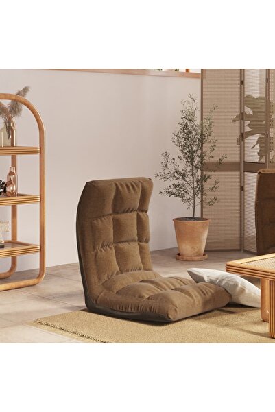 Concept Scaun de podea pliabil, maro, material textil