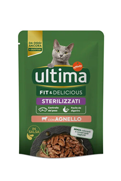 ULTIMA Hrana umeda pentru pisici adulte sterilizate CAT, cu miel, 85G
