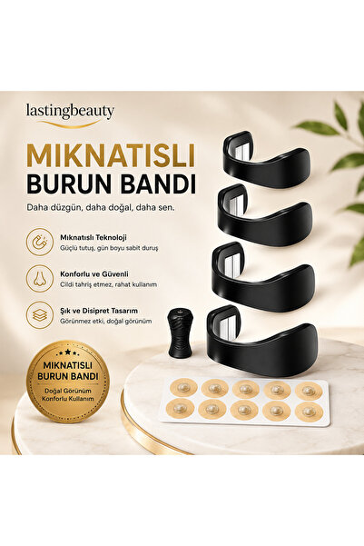 lasting beauty Horlama Önleyici Mıknatıslı Burun Bandı 30'lu Set Horlama Azal...