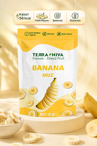 Terra Niva Muz Kuru Meyve Cipsi - Dondurularak Kurutulmuş Freeze Dried Çıtır Muz
