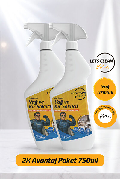 letsClean Ultra Güçlü Yağ ve Kir Sökücü Sprey Mutfak Ocak Fırın Temizleyici -...
