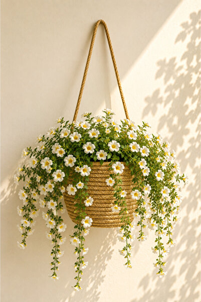 ÖRGÜM Sepet Dekoratif Çiçeklik Duvar Saksılık 15X15 CM BİTKİ DAHİL DEĞİLDİR