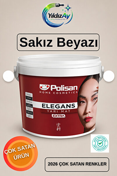 Polisan Elegans Extra Yarı Mat Küf Önleyici İç Cephe Boyası Sakız Beyazı